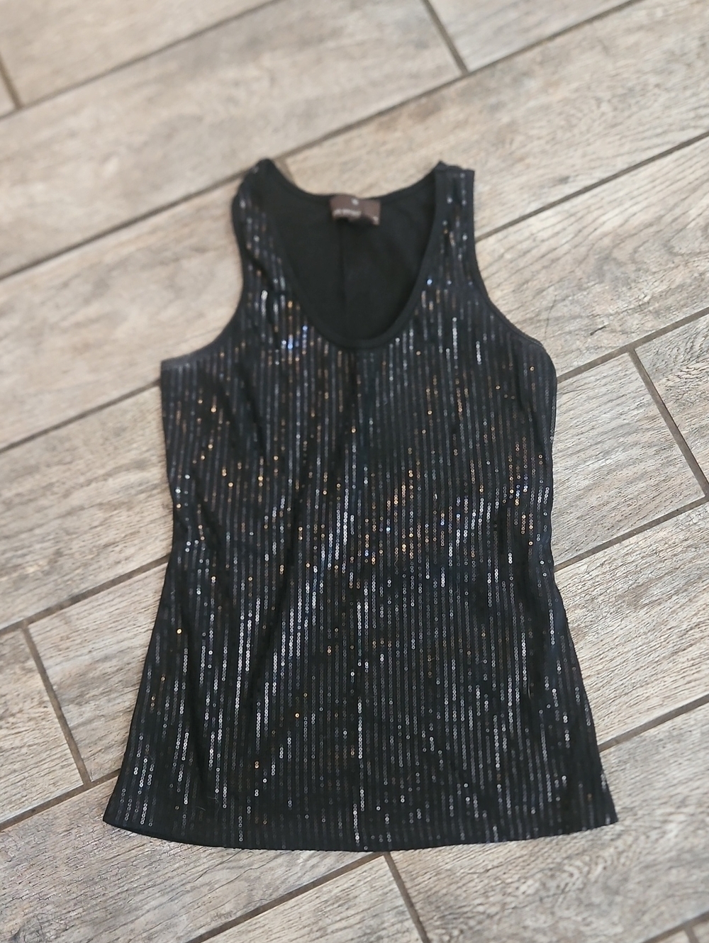 Fenn Wright Manson Black Sequin Ribbed Tank